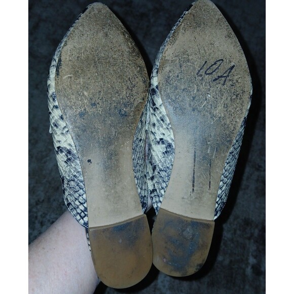 Steve Madden Fuax SNAKESKIN Pointed Toe SlipOn Mule Loafer Flats Sz 7 Comfort - Picture 11 of 11